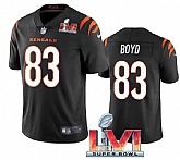 Nike Bengals Men & Women & Youth 83 Tyler Boyd Black 2022 Super Bowl LVI Vapor Limited Jersey,baseball caps,new era cap wholesale,wholesale hats